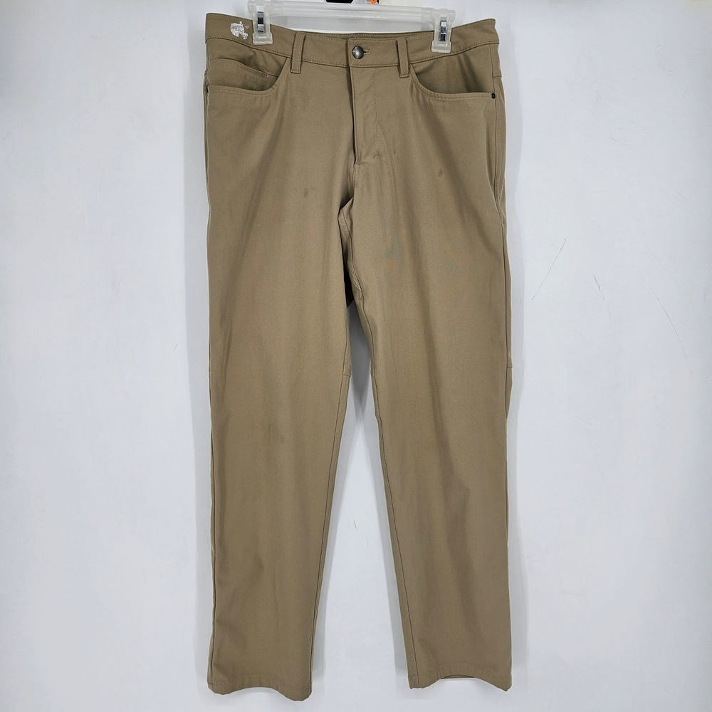 Lululemon ABC Pants Mens 32 Stretch Chino Warpstreme Performance 5 Pocket Khaki‎